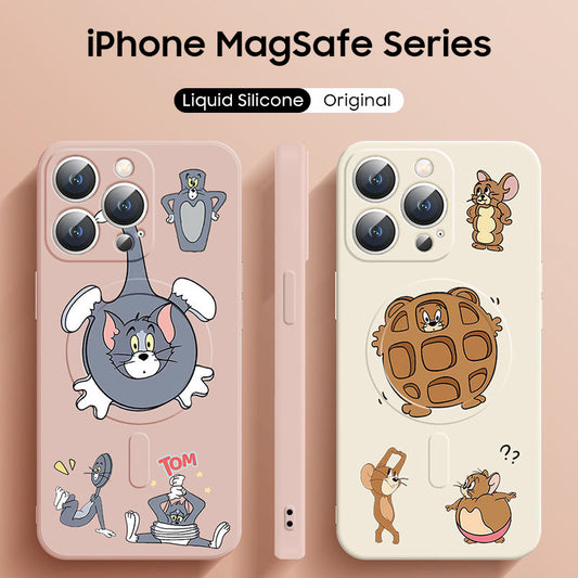 iPhone Lanyard Series | Tom and Jerry Liquid Silicone MagSafe Phone Case