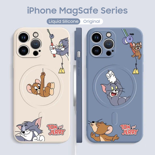 iPhone Lanyard Series | Tom and Jerry Liquid Silicone MagSafe Phone Case