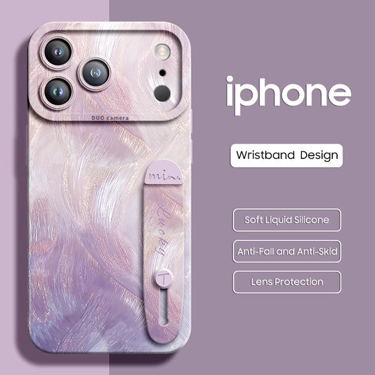 iPhone Wristband Series | "Gradient Light and Shadow" Liquid Silicone Phone Case