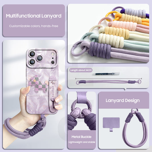 iPhone Wristband Series | "Plaid Pony" Liquid Silicone Phone Case