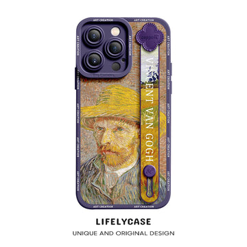 Série iPhone | Étui de téléphone avec bracelet en silicone liquide Art Series