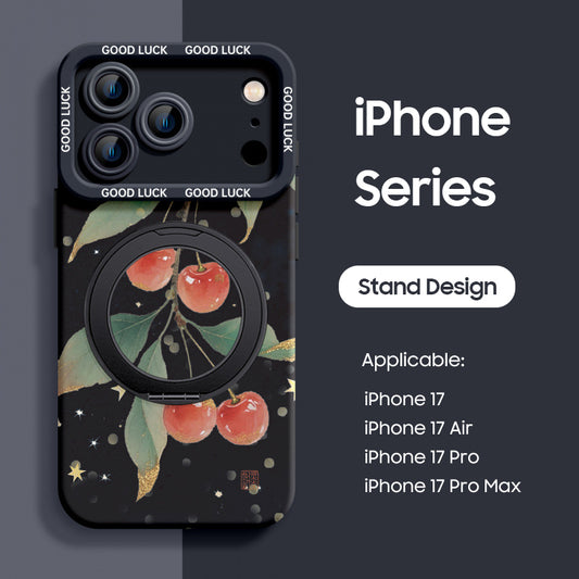 iPhone Lanyard Series | "cherry“ Phone Case with Rotating Stand Design