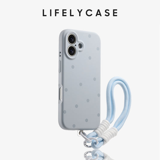 iPhone Lanyard Series | Polka Dot Liquid Silicone Phone Case