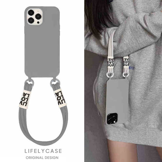 iPhone Lanyard Series | Simple Liquid Silicone Phone Case - Wrist Lanyard