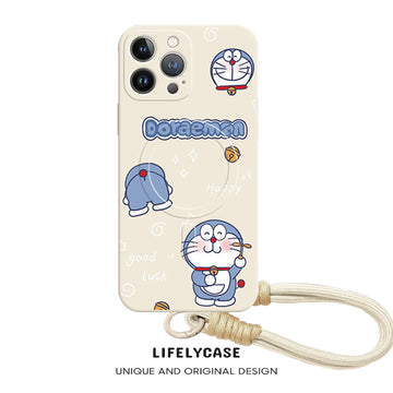 iPhone Lanyard Series | Doraemon Liquid Silicone MagSafe Phone Case