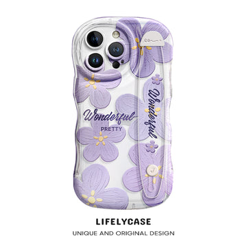 iPhone Series | “Oil Painting Flowers” Design Transparent Wristband Phone Case