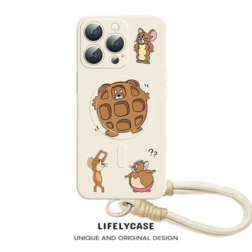 iPhone Lanyard Series | Tom and Jerry Liquid Silicone MagSafe Phone Case