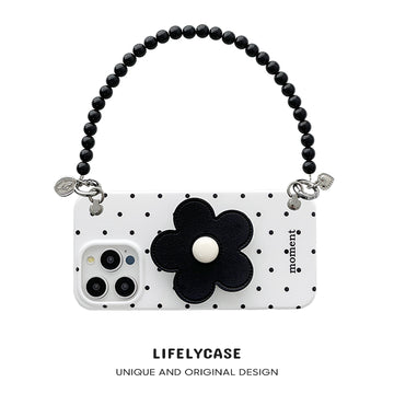 iPhone Lanyard Series | Flower Stand Polka Dot Phone Case