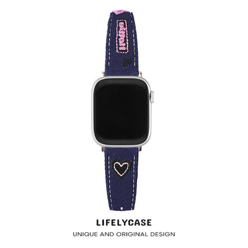 Apple Watch | Heart Embroidered Denim Watch Band