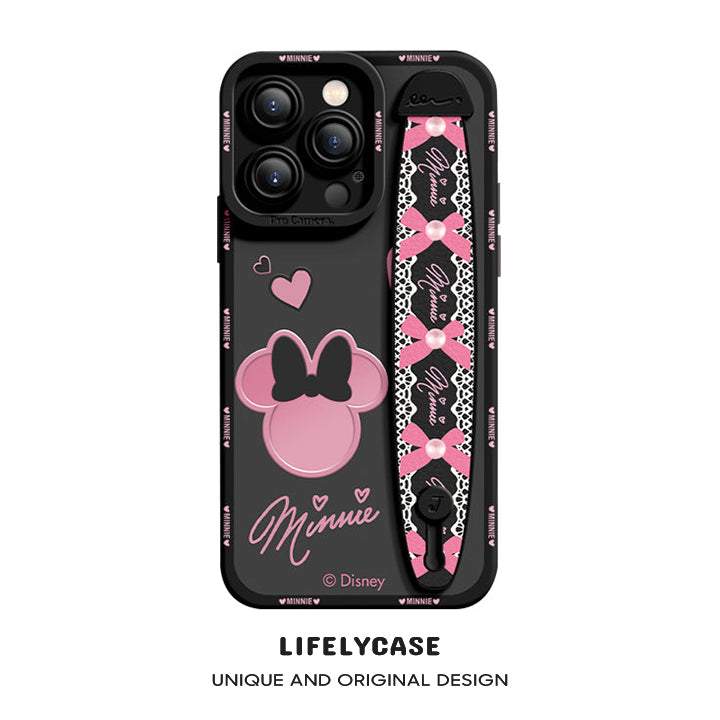 iPhone Series | Disney Minnie Liquid Silicone Wristband Phone Case iPhone Series | Disney Minnie Liquid Silicone Wristband Phone Case