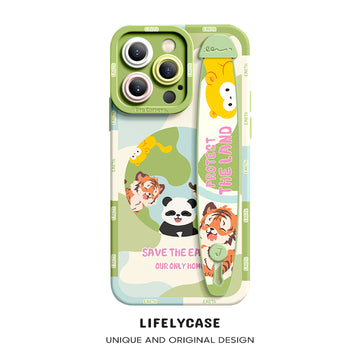 iPhone Series | “Cute Animals”  Liquid Silicone Wristband Phone Case