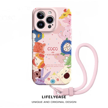 iPhone Lanyard Series | Cartoon Liquid Silicone MagSafe Phone Case