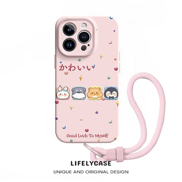 iPhone Lanyard Series | Cartoon Liquid Silicone MagSafe Phone Case