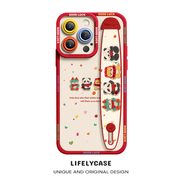 iPhone Series | “Cartoon Animals”  Liquid Silicone Wristband Phone Case