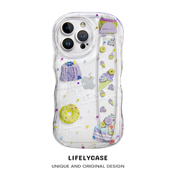 iPhone Series | “Ice Cream Donut” Design Transparent Wristband Phone Case