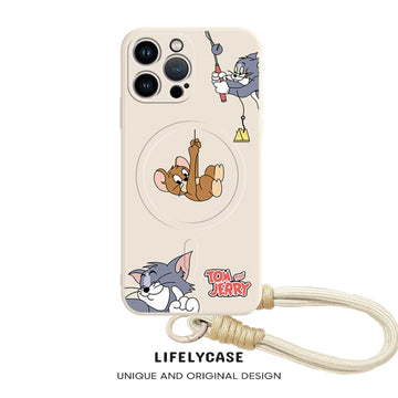 iPhone Lanyard Series | Tom and Jerry Liquid Silicone MagSafe Phone Case
