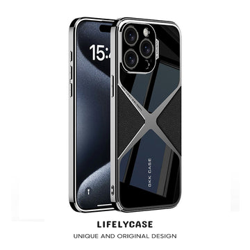 iPhone Series | Cool Electroplated Leather Spliced phone Case