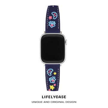 Apple Watch | Stars and Moon Embroidered Denim Watch Band