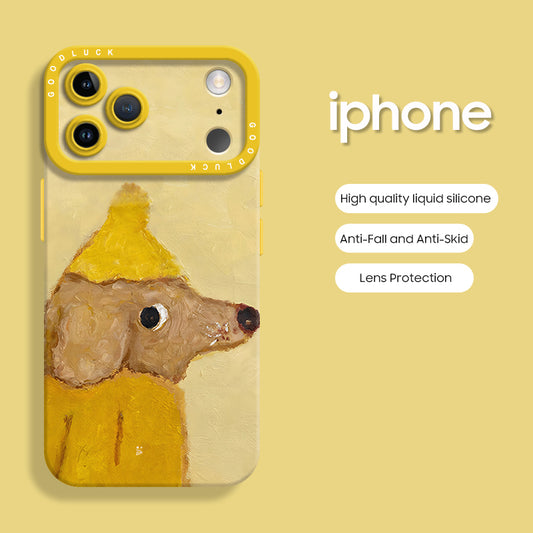 iPhone beads series | Cute Puppy Liquid Silicone Phone Case