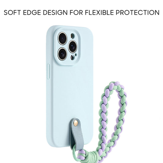 iPhone Lanyard Series | Liquid Silicone Lens Full Cover Phone Case