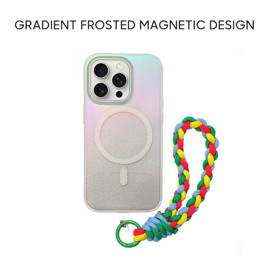 iPhone Lanyard Series | Colorful Laser Frosted Phone Case Supports Magsafe