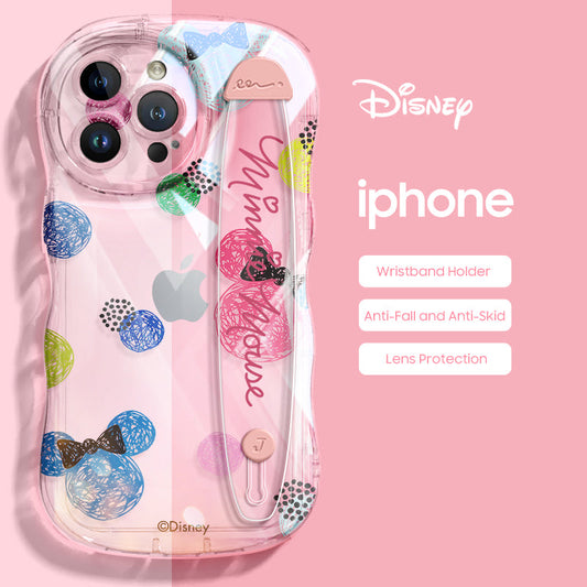 iPhone Series | Cartoon Disney Design Transparent Wristband Phone Case