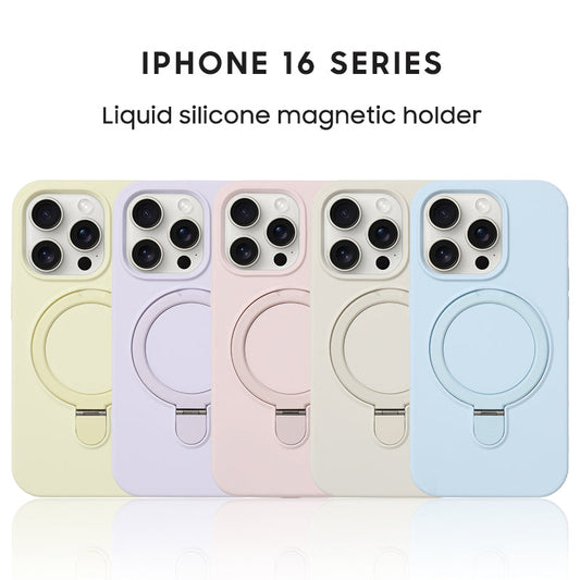 iPhone Lanyard Series | Liquid Silicone MagSafe Foldable Stand Phone Case