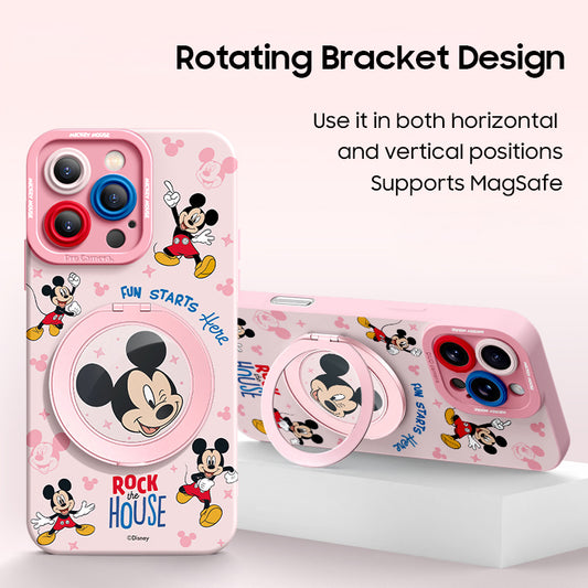 iPhone Lanyard Series | Magnetic Rotating Bracket Cartoon Phone Case