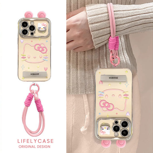 iPhone Lanyard Series | Hello Kitty Folding Stand Phone Case