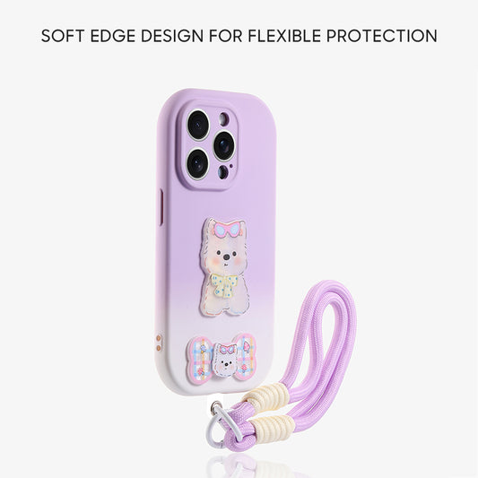 iPhone Lanyard Series | Liquid Silicone Cartoon Phone Case