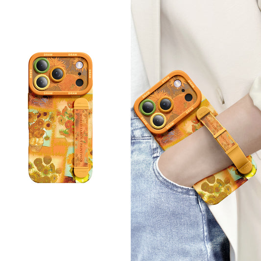 iPhone Wristband Series | "Landscape Oil Painting" Liquid Silicone Phone Case