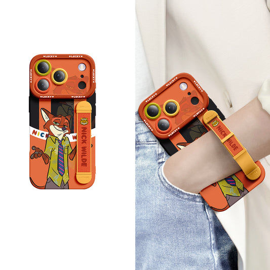 Série iPhone | Étui de téléphone avec bracelet en silicone liquide Art Series