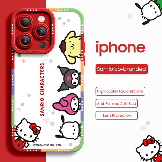 iPhone Lanyard Series | Fashion Cartoon Liquid Silicone Phone Case