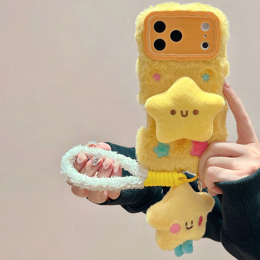 iPhone Series | Star Pendant Liquid Silicone Plush Phone Case