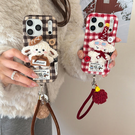 iPhone Series | Cute Puppy Liquid Silicone Plush Phone Case