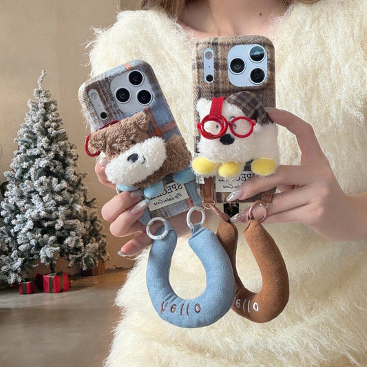 iPhone Series | Cute Puppy Liquid Silicone Plush Phone Case