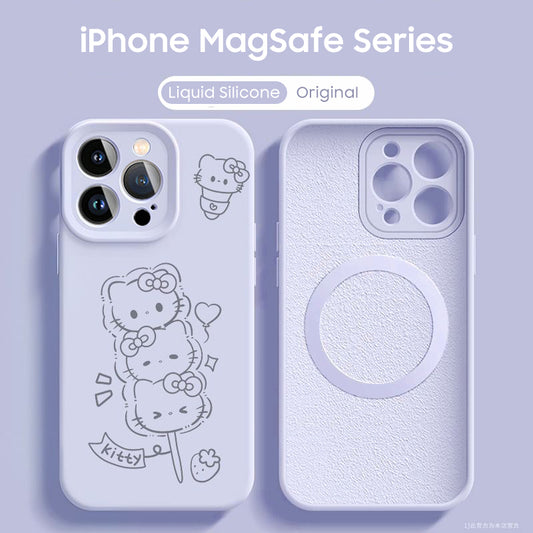 iPhone Lanyard Series | Hello Kitty Liquid Silicone MagSafe Phone Case