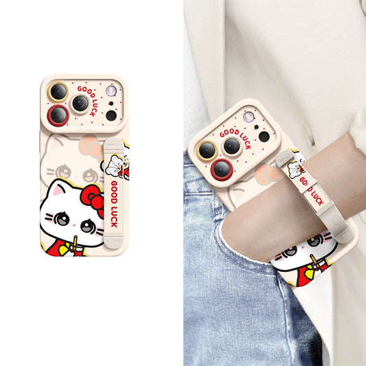 iPhone Wristband Series | "Cute Cat" Liquid Silicone Phone Case
