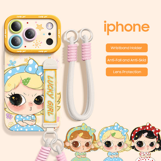 iPhone Wristband Series | "Cute Little Girl" Liquid Silicone Phone Case