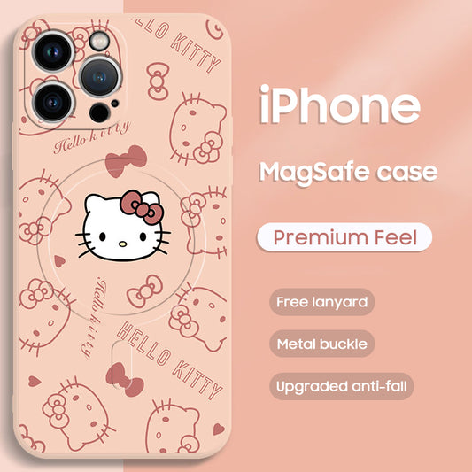 iPhone Lanyard Series | Hello Kitty Liquid Silicone MagSafe Phone Case