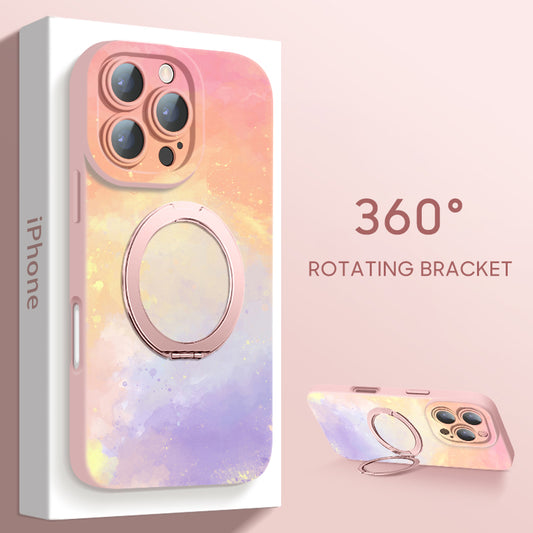 iPhone Lanyard Series | Watercolor Smudge Magnetic Rotating Bracket Phone Case