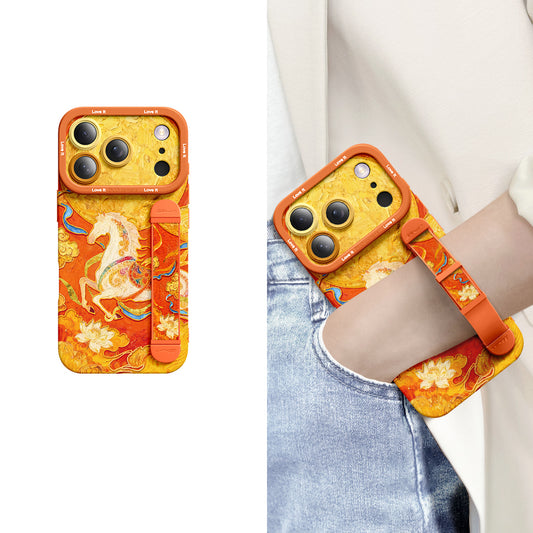 Serie de iPhone | Funda para teléfono con pulsera de silicona líquida Art Series