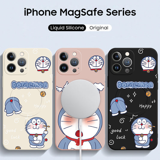 iPhone Lanyard Series | Doraemon Liquid Silicone MagSafe Phone Case