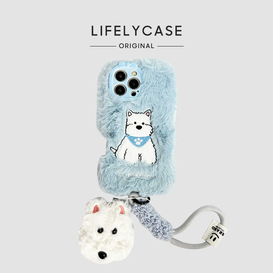 iPhone Lanyard Series | West Highland White Terrier Cartoon Plush Phone Case