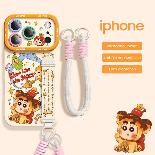 iPhone Wristband Series | "Crayon Shin-chan" Liquid Silicone Phone Case