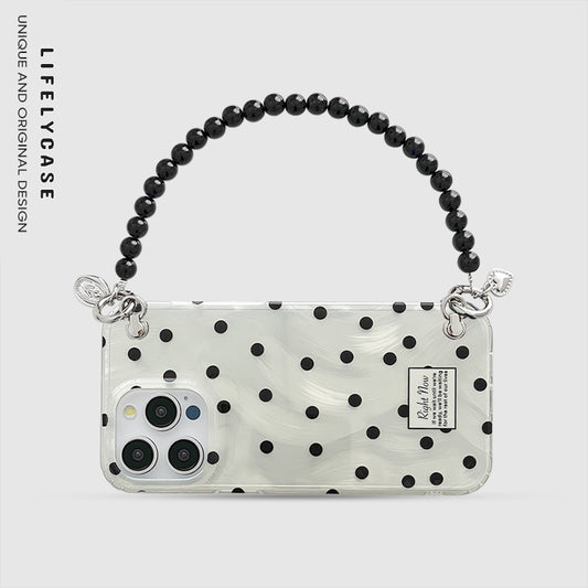 iPhone Lanyard Series | Elegant Polka Dot Design Phone Case