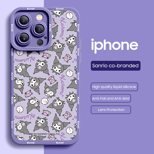 iPhone Lanyard Series | Fashion Cartoon Liquid Silicone Phone Case