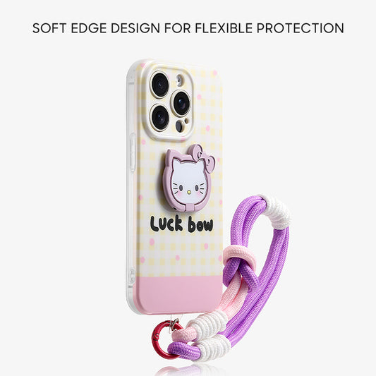 iPhone Lanyard Series | Hello Kitty Folding Stand Phone Case