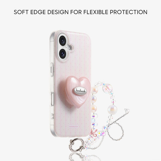 iPhone Lanyard Series | Shell Texture Phone Case - Free Cartoon Stand