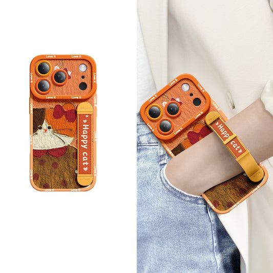 iPhone Wristband Series | Cute kitten Liquid Silicone Phone Case